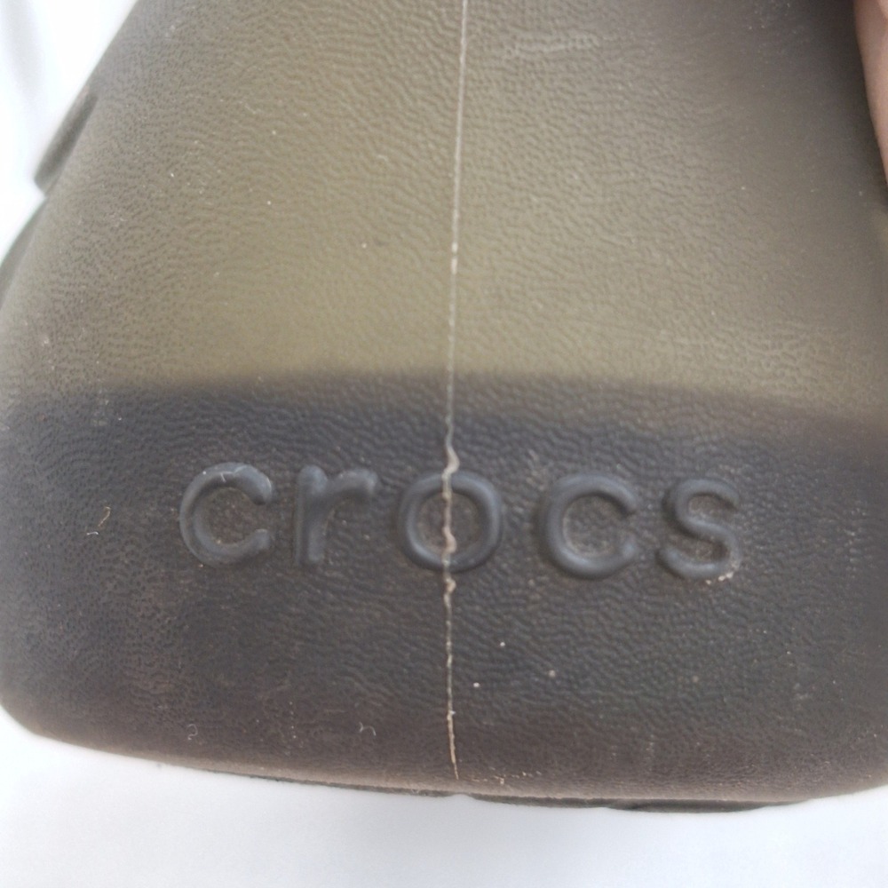 Y2K Whimsigoth Crocs Olive Green Size 9 Adrina Flat II Jelly Ballet Shoes Women - Picture 3 of 10